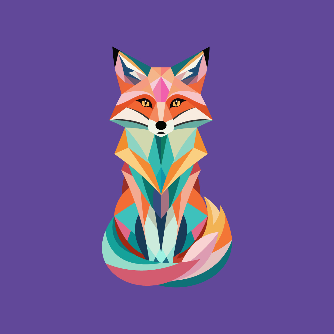 Geometric fox logo design vector illustration Animal logo cover image.