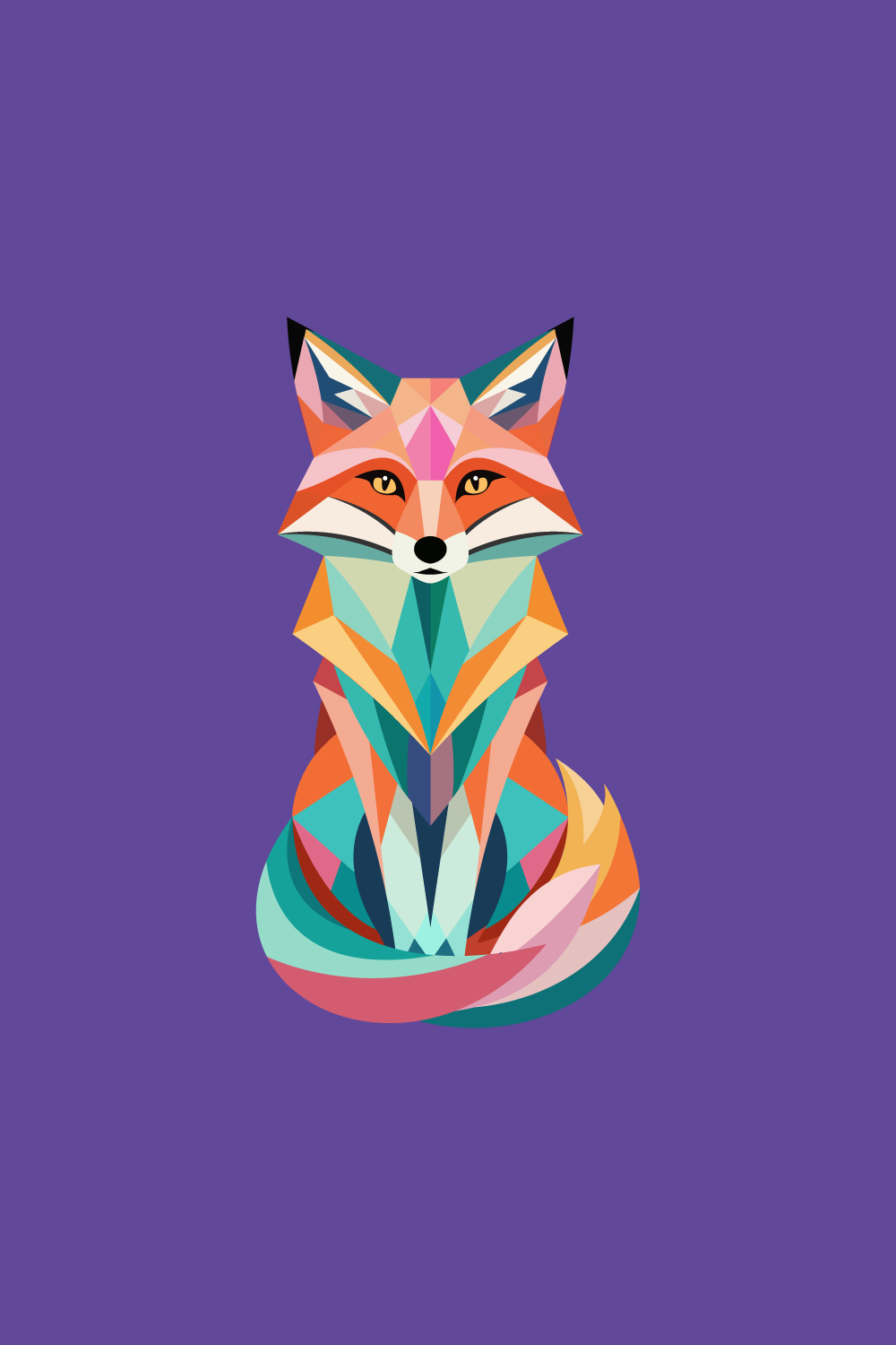 Geometric fox logo design vector illustration Animal logo pinterest preview image.