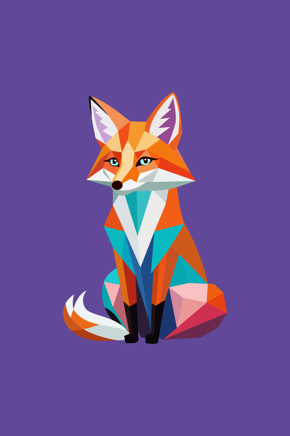 Geometric fox logo design vector illustration Animal logo pinterest preview image.