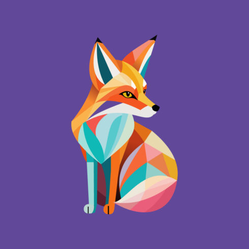 Geometric fox logo design vector illustration Animal logo cover image.
