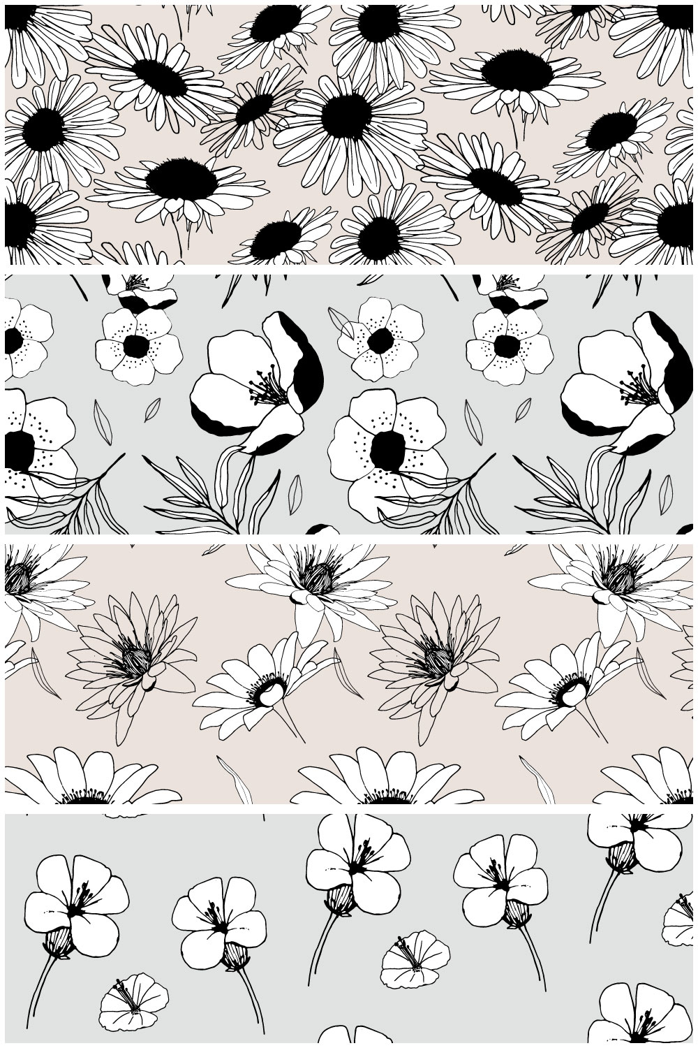 Graphic Flowers Patterns Elements pinterest preview image.