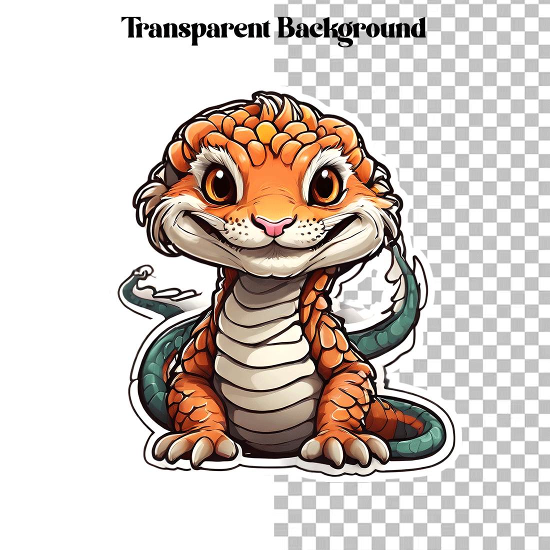 Cute Dragon Illustrational Sticker Unique preview image.