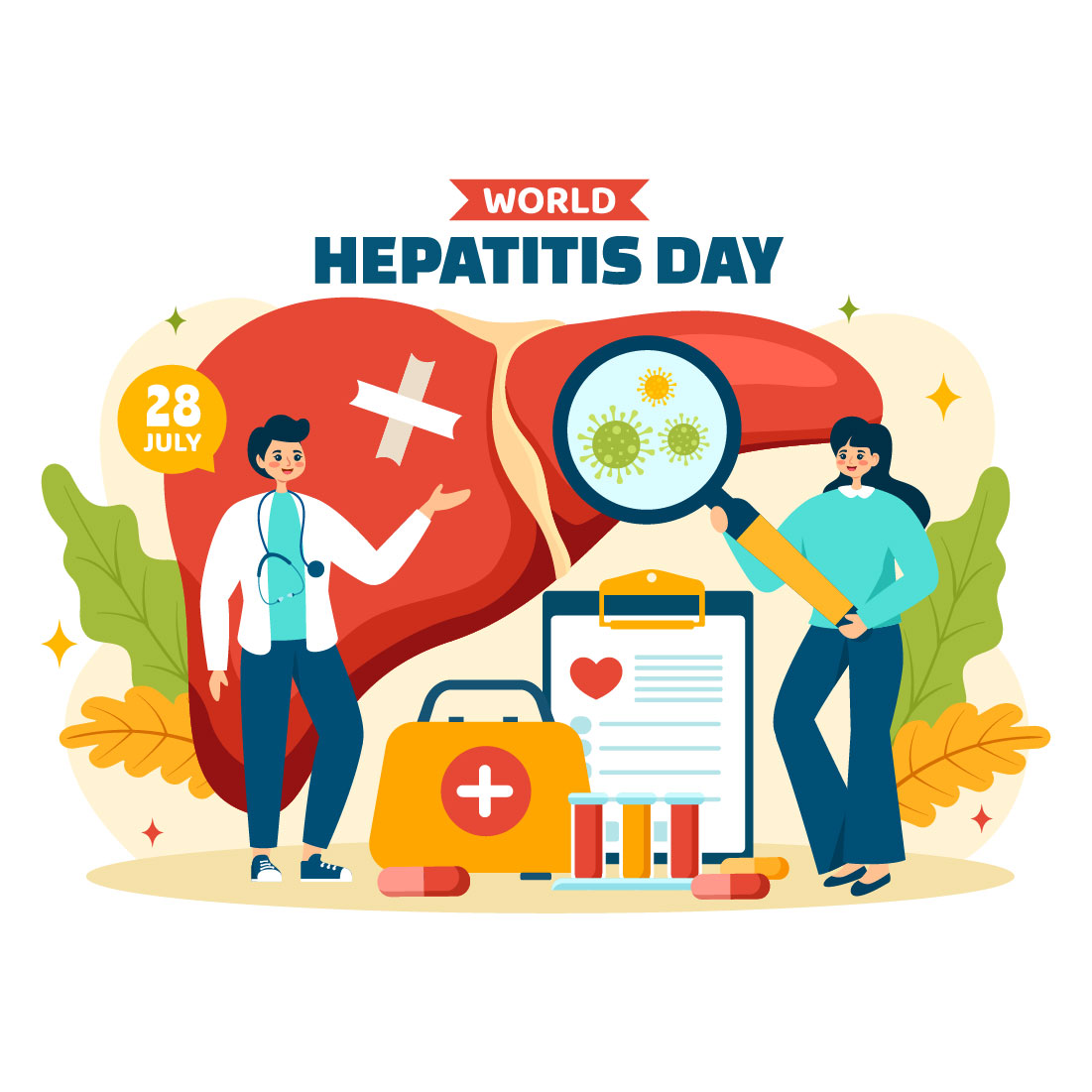 12 World Hepatitis Day Illustration cover image.