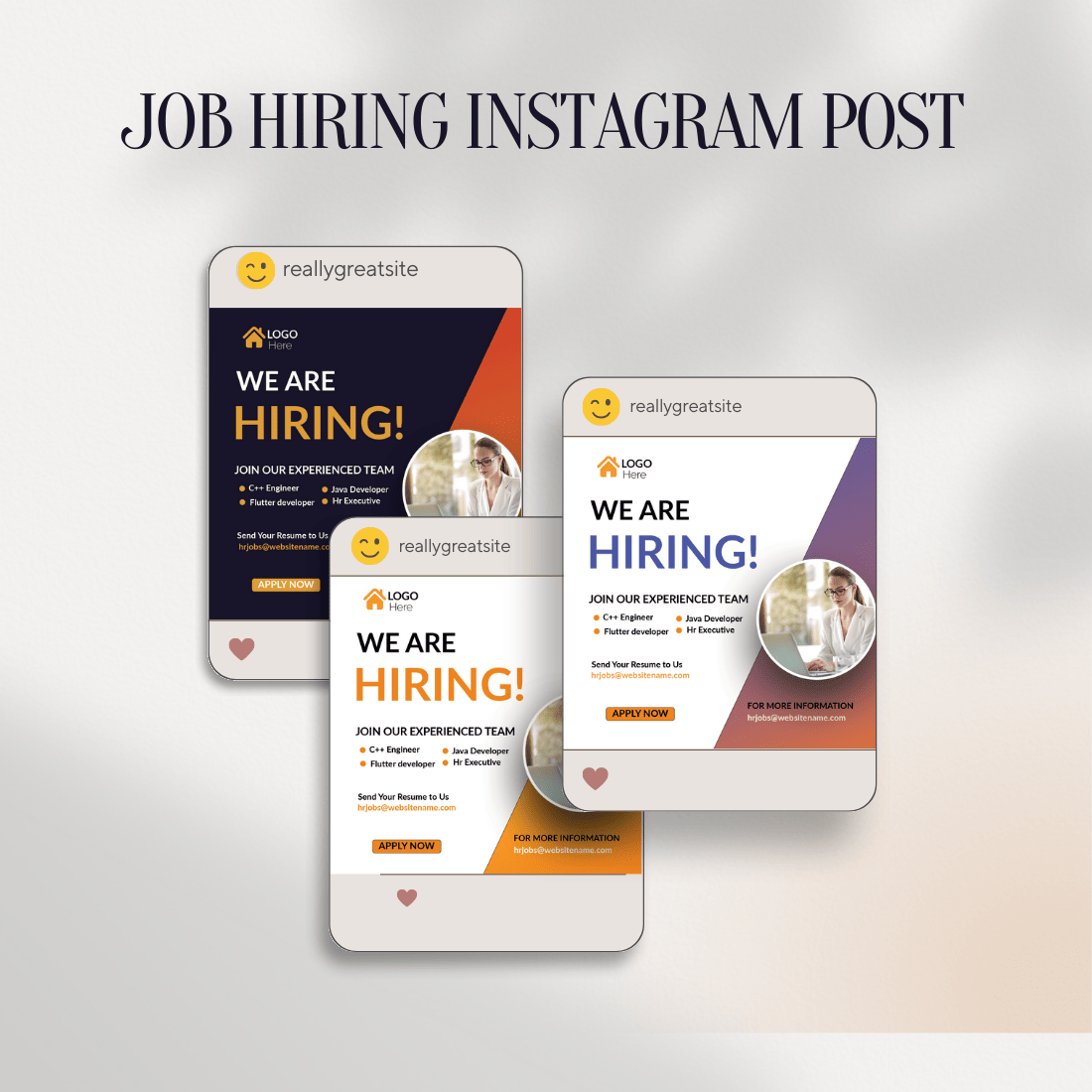 We are hiring employee job social media banner post template cover image.