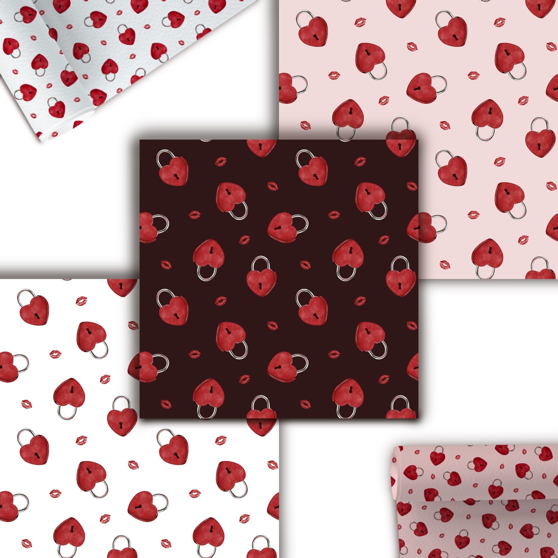 Seamless patterns Valentine’s Day preview image.