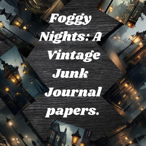 Foggy Nights: A vintage junk journal papers cover image.