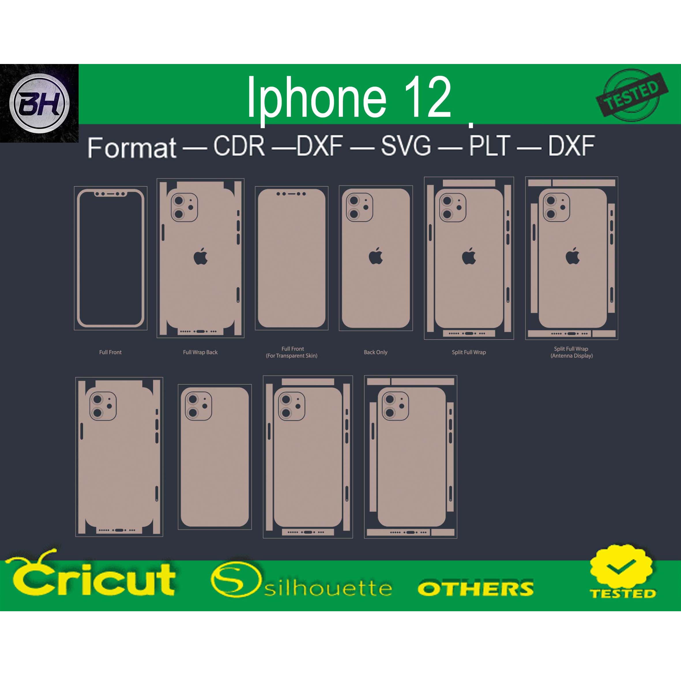 Iphone 12 skin template preview image.