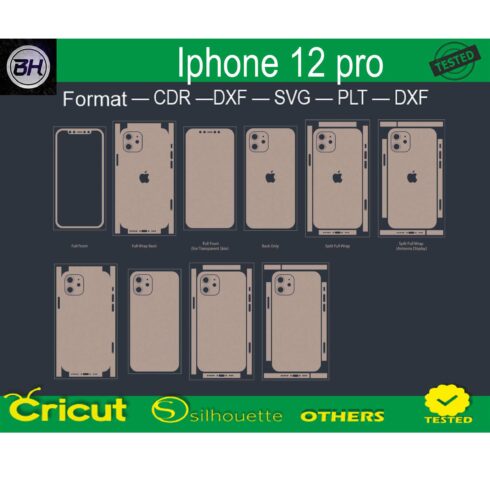 Iphone 12 pro skin template cover image.