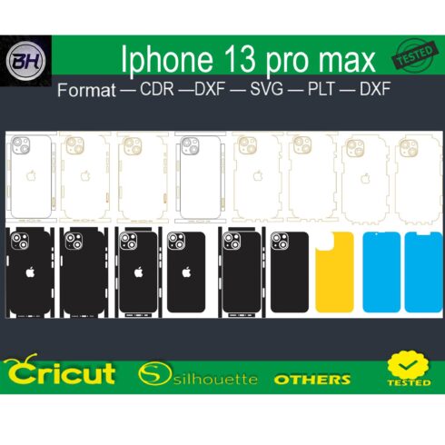 iphone 13 pro max skin template cover image.