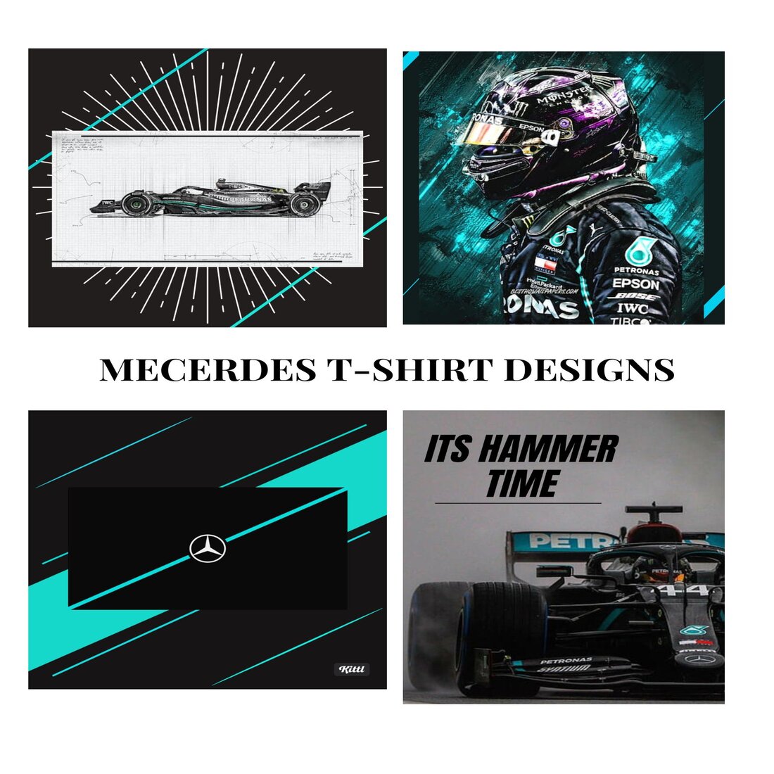 Four Mercedes T-Shirt Designs preview image.
