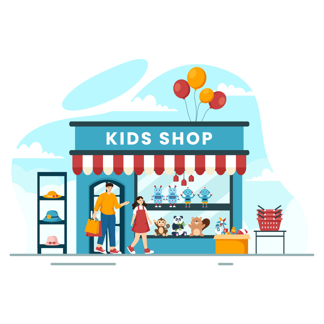 12 Kids Shop Illustration cover image.