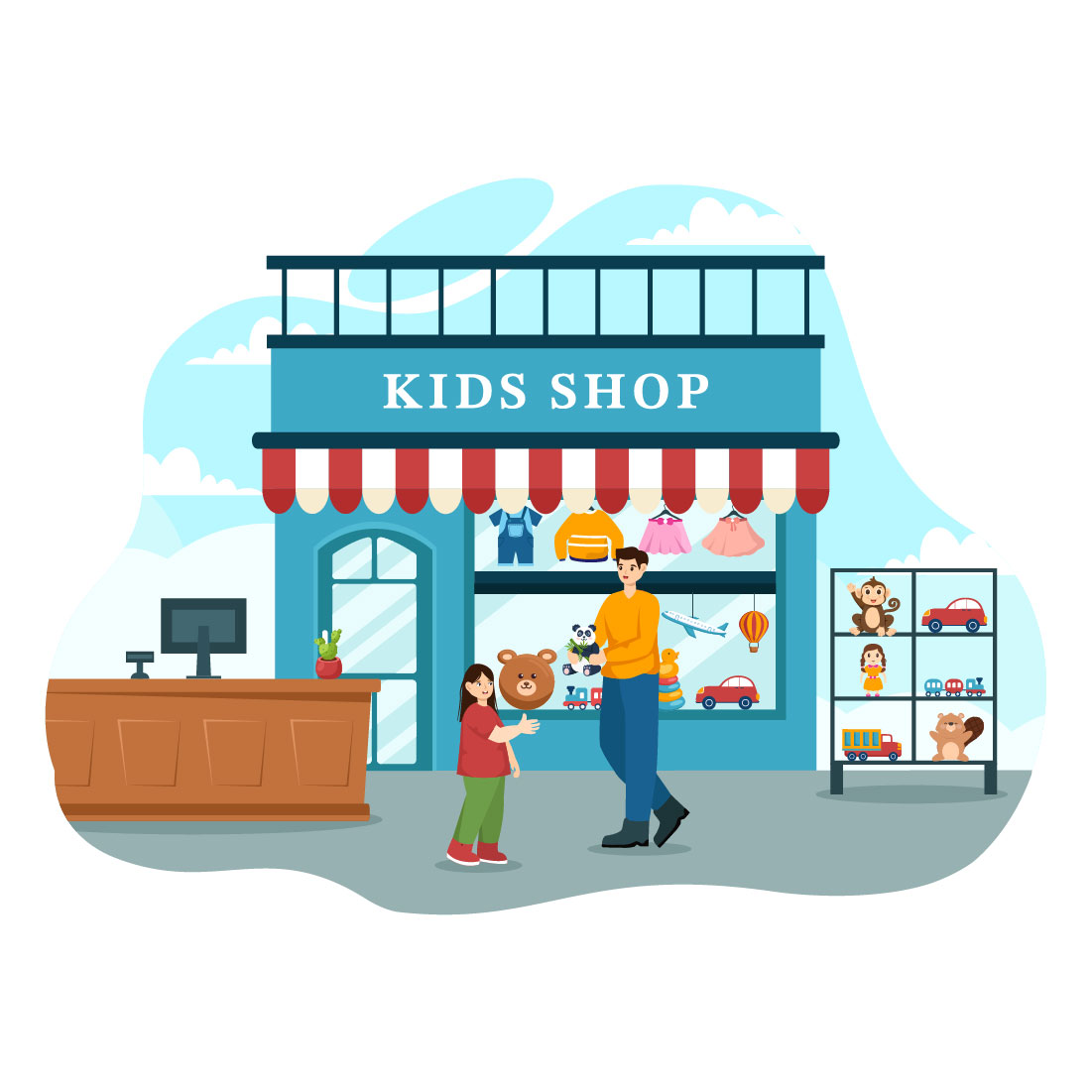 12 Kids Shop Illustration preview image.