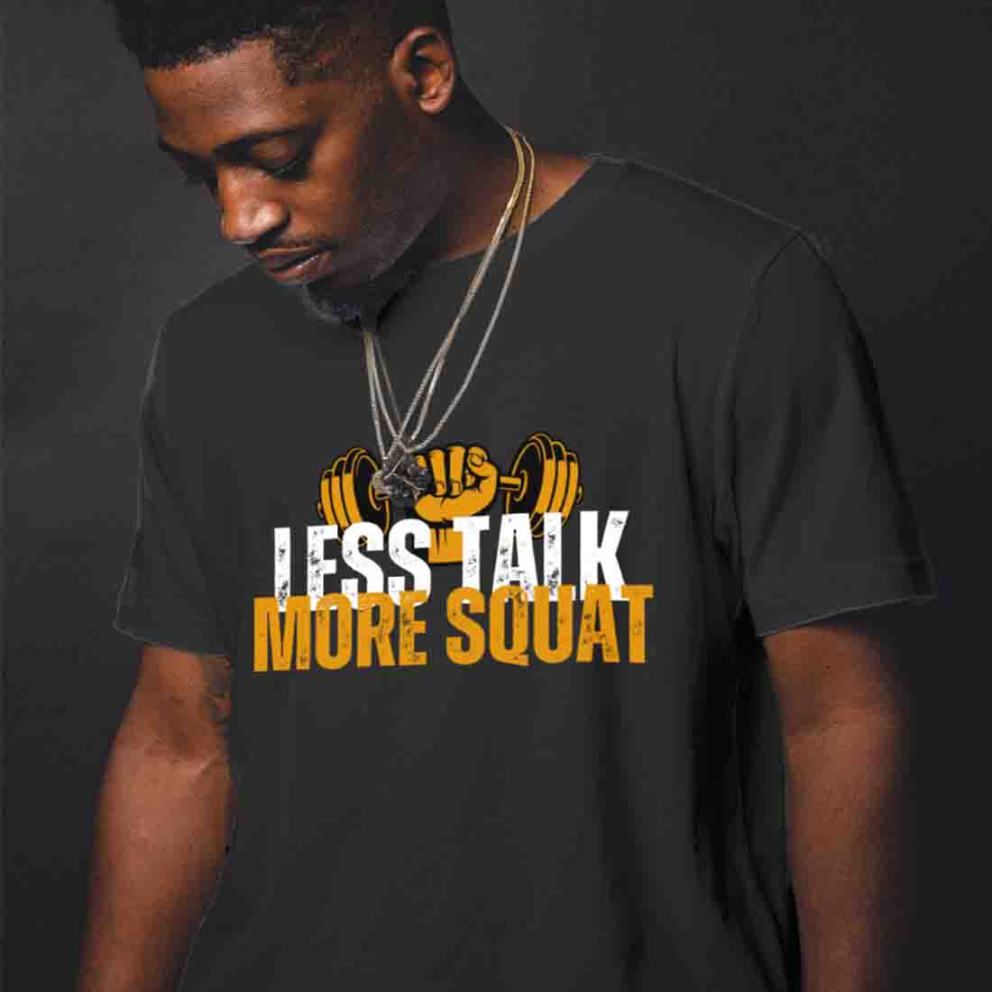 Less talk more squant tshirtdesign preview image.