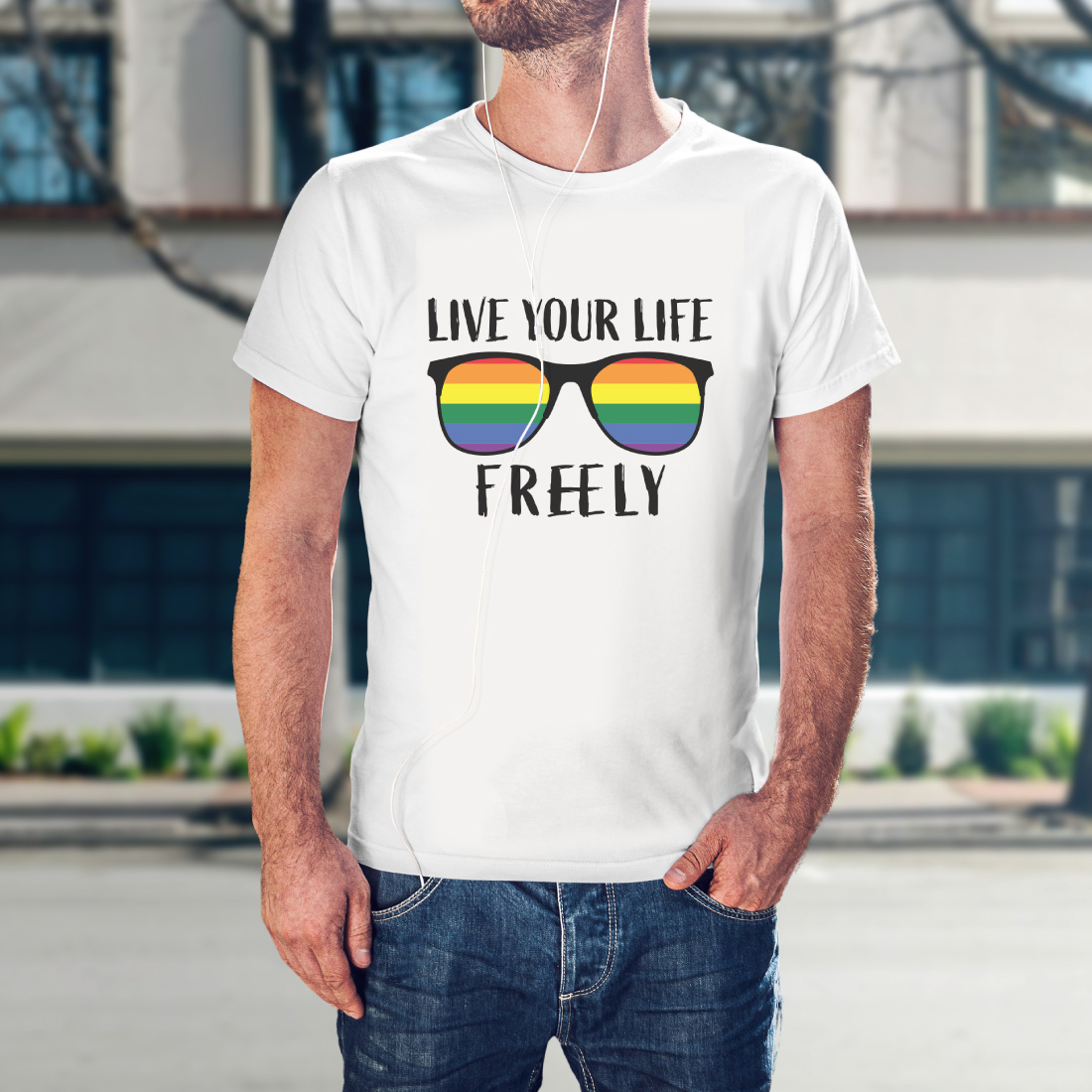 Live your life freely tshirt design preview image.