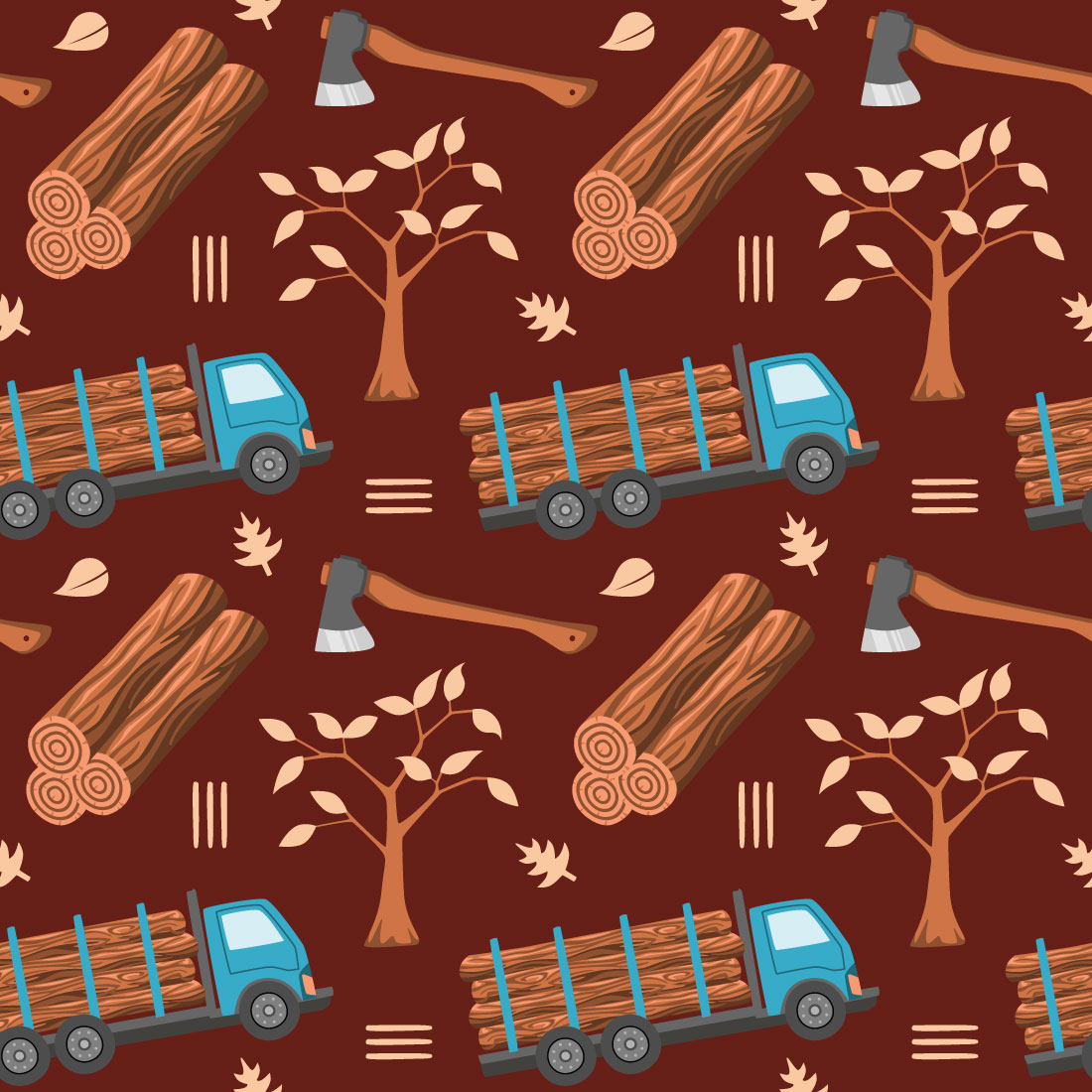 Lumberjack Seamless Pattern preview image.