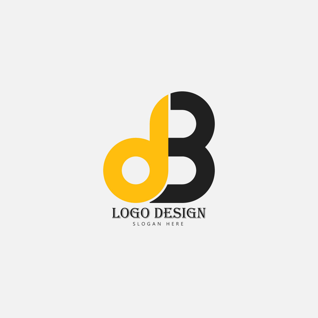 BD B D Letter Modern Logo Design with Yellow Background and Swoosh. Stock  Vector - Illustration of symbol, vector: 92320884