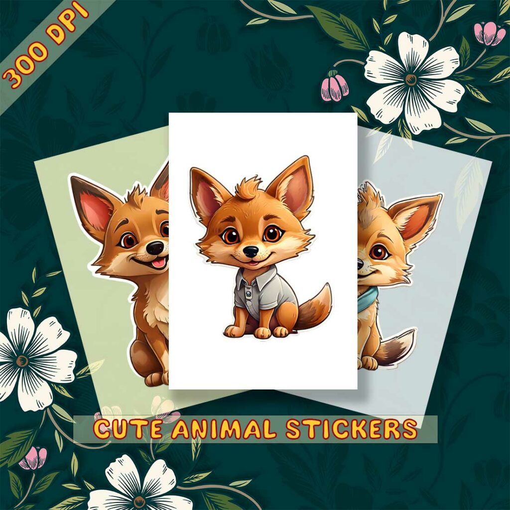 Jackal Sticker Cute Jackal Sticker 3 PNG's - MasterBundles