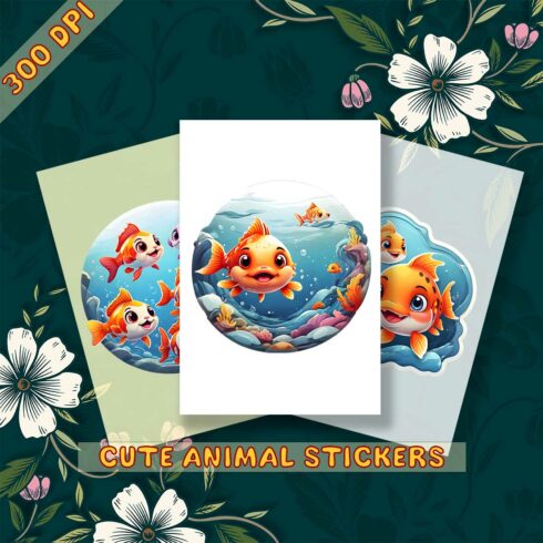 Cute Fish Aquarium Sticker 3 PNG's cover image.