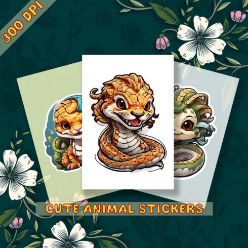 Cute Viper Snake Sticker 3 PNG's cover image.