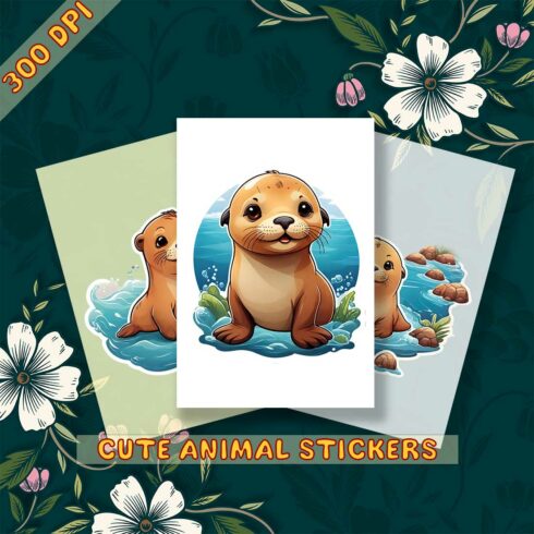 Cute Sea Lion Sticker 3 PNG's cover image.