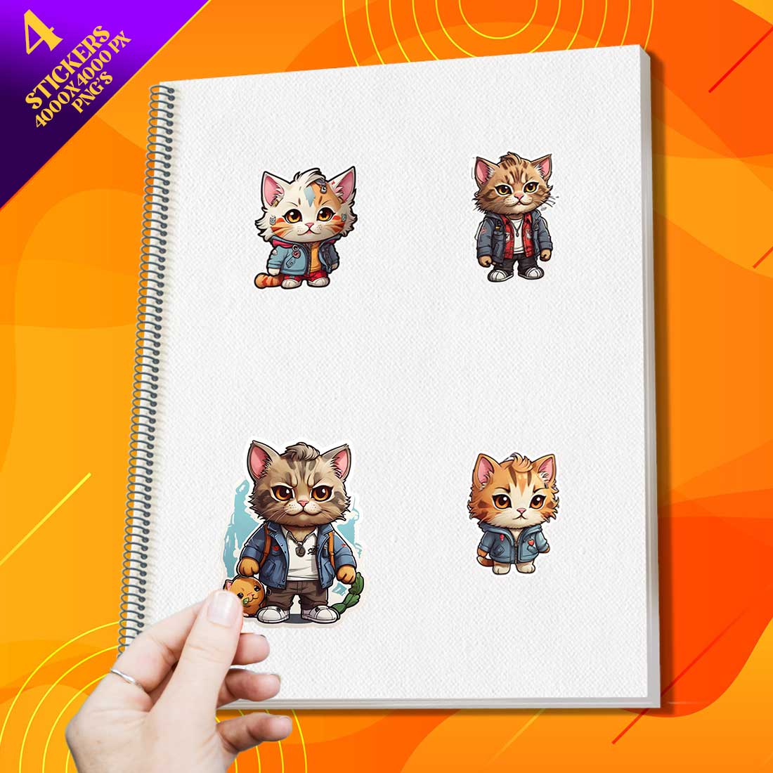 Cute GTA Style 3 Cat Stickers PNG’s cover image.