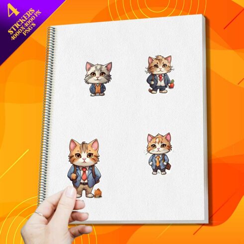 Cute Teacher Cat Stickers PNG’s cover image.