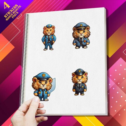 Cute Security Lion Stickers PNG’s cover image.