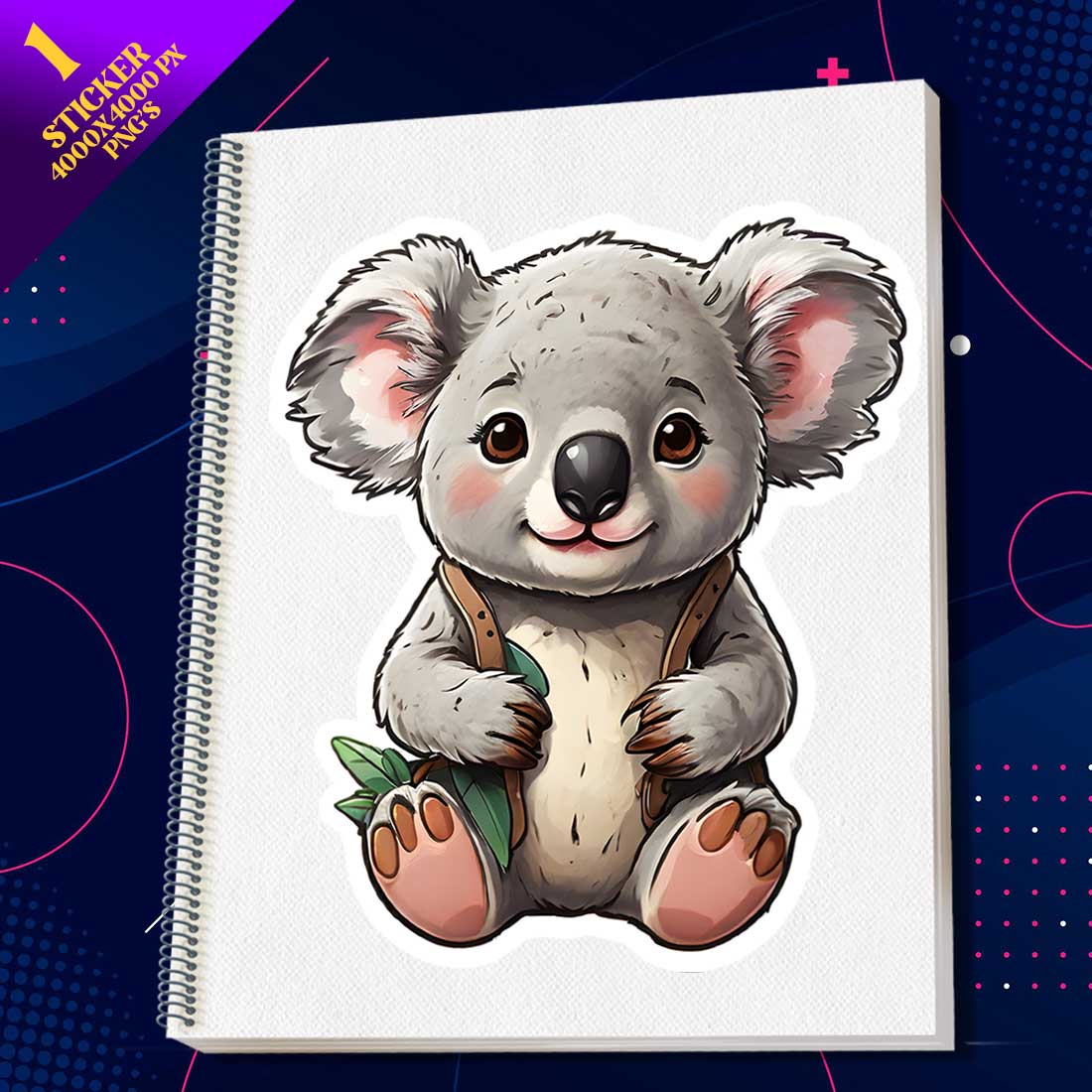 Cute Koala Illustrational (1) Sticker preview image.