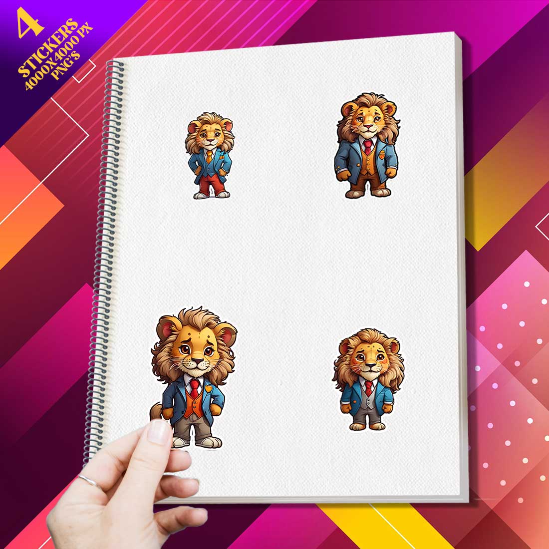 Cute Velt Lion Stickers PNG’s cover image.