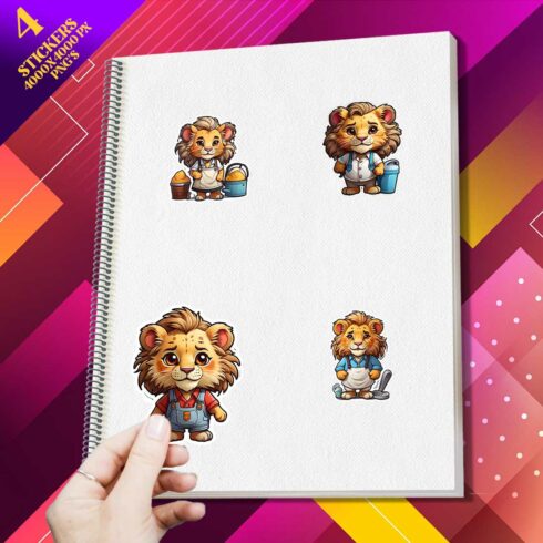 Cute HouseKeeper Lion Stickers PNG’s cover image.