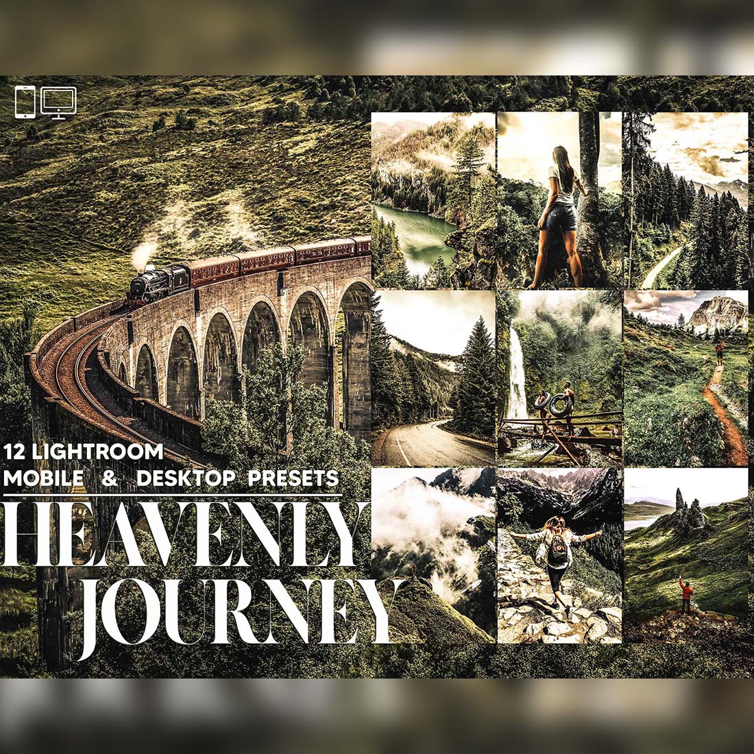 12 Heavenly Journey Lightroom Presets, Fall Mobile Editing, Moody Desktop LR Filter DNG Portrait Instagram Theme, Natural Edit, Blogger CC cover image.