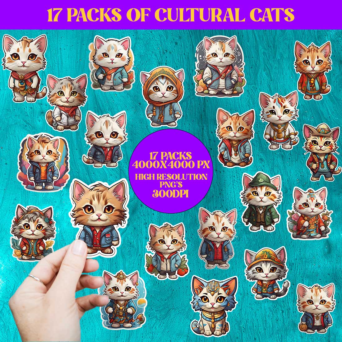 All Cats Cultural Packs PNGs Discounted Price cover image.