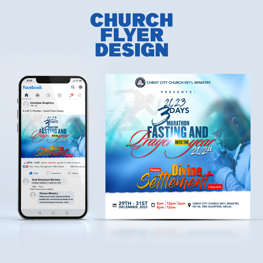 CHURCH FLYER DESIGN IN ADOBE PHOTOSHOP DOCUMENT (PSD) cover image.