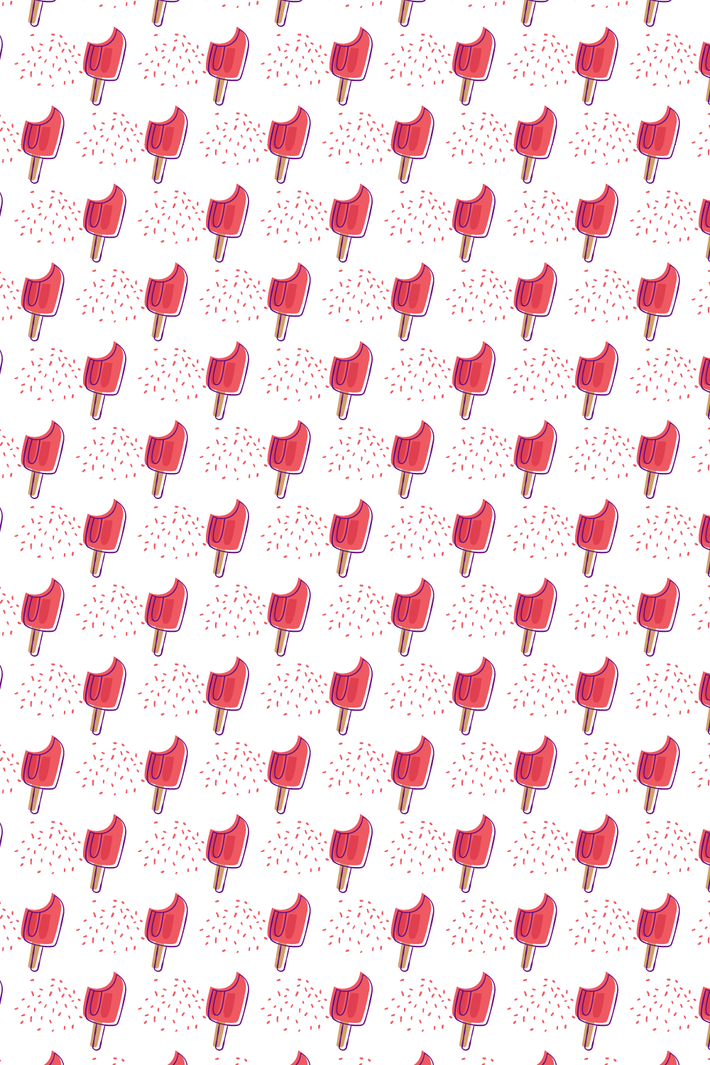 Hand drawn ice-creams pattern in pastel colors pinterest preview image.