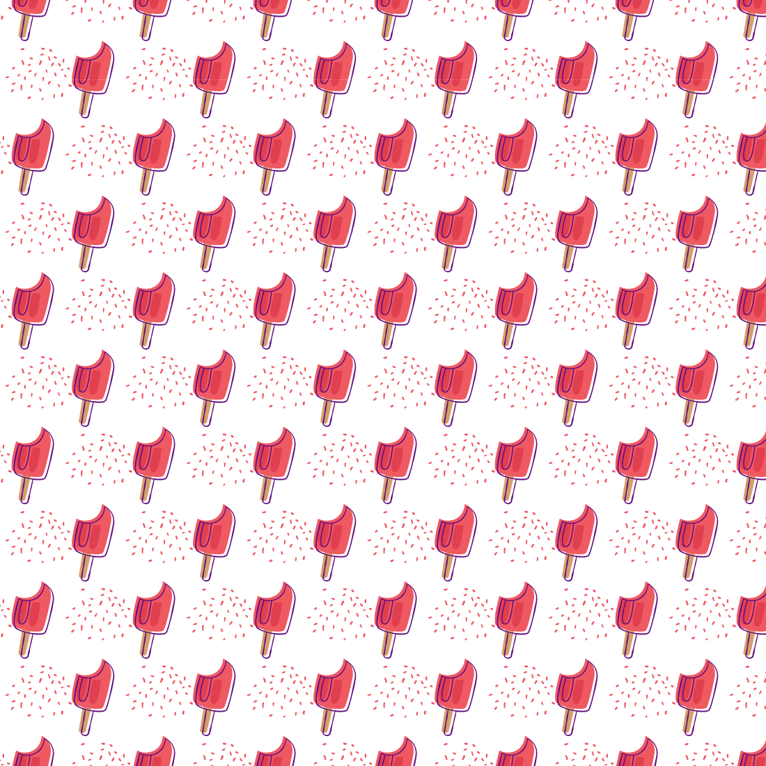 Hand drawn ice-creams pattern in pastel colors cover image.