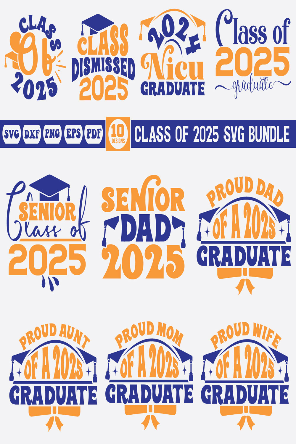 Class Of 2025 Svg Bundle pinterest preview image.