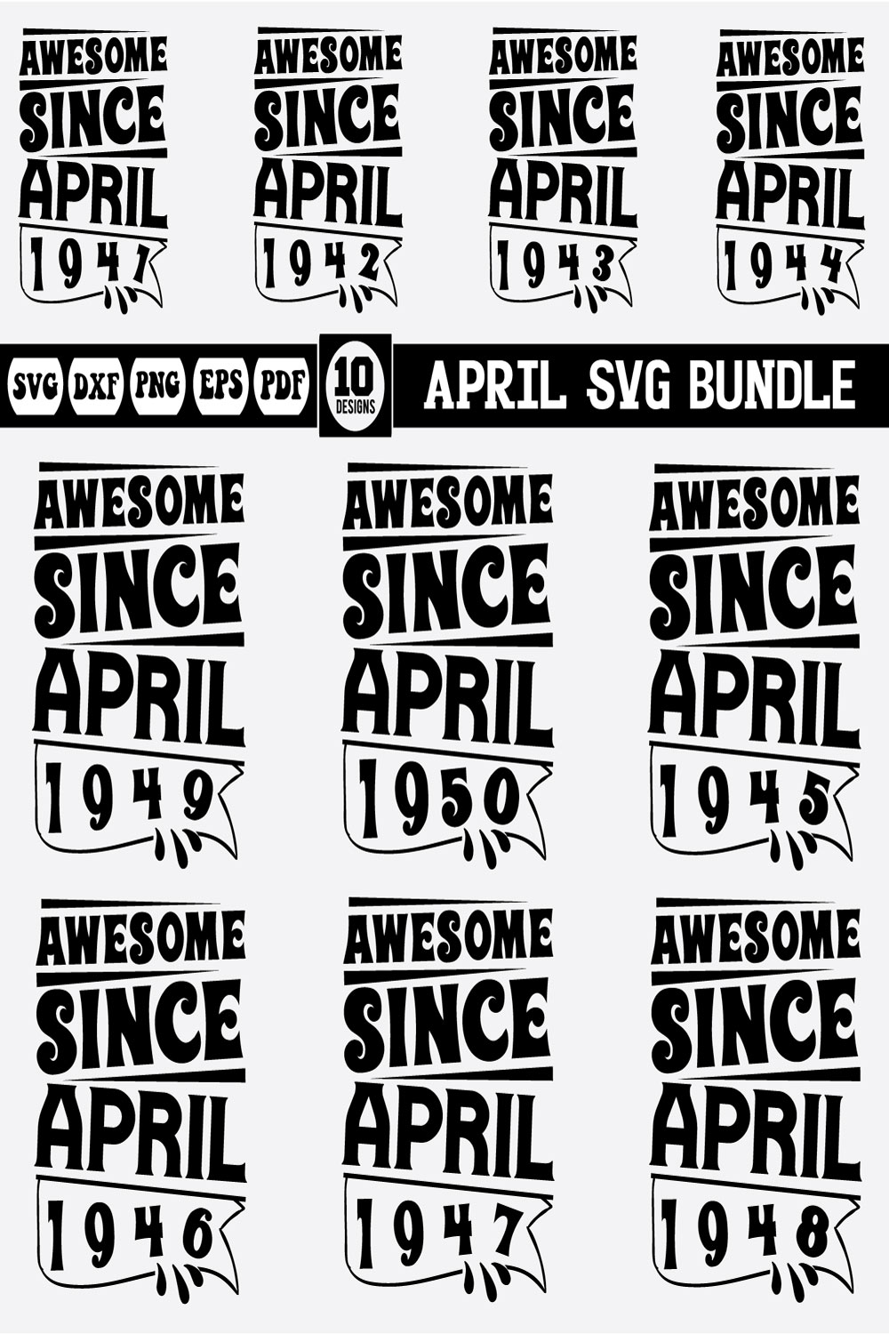 April Svg Bundle pinterest preview image.