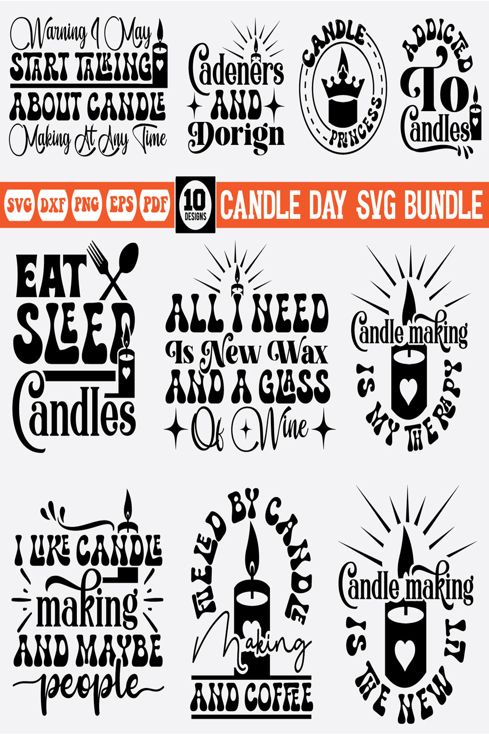 Candle Day Svg Bundle pinterest preview image.