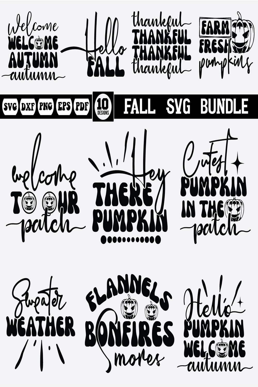 fall Svg bundle pinterest preview image.