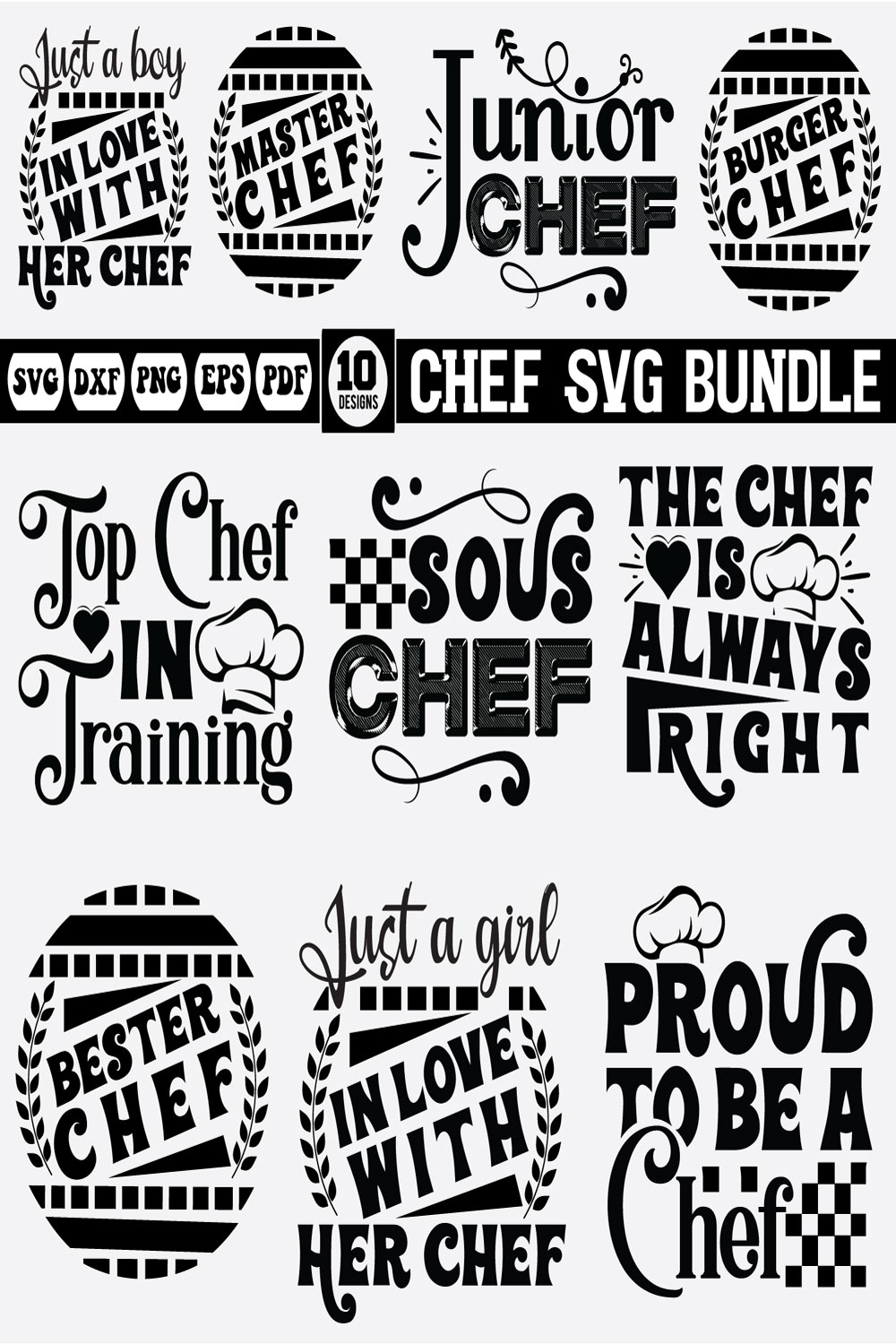 Chef Svg Bundle pinterest preview image.