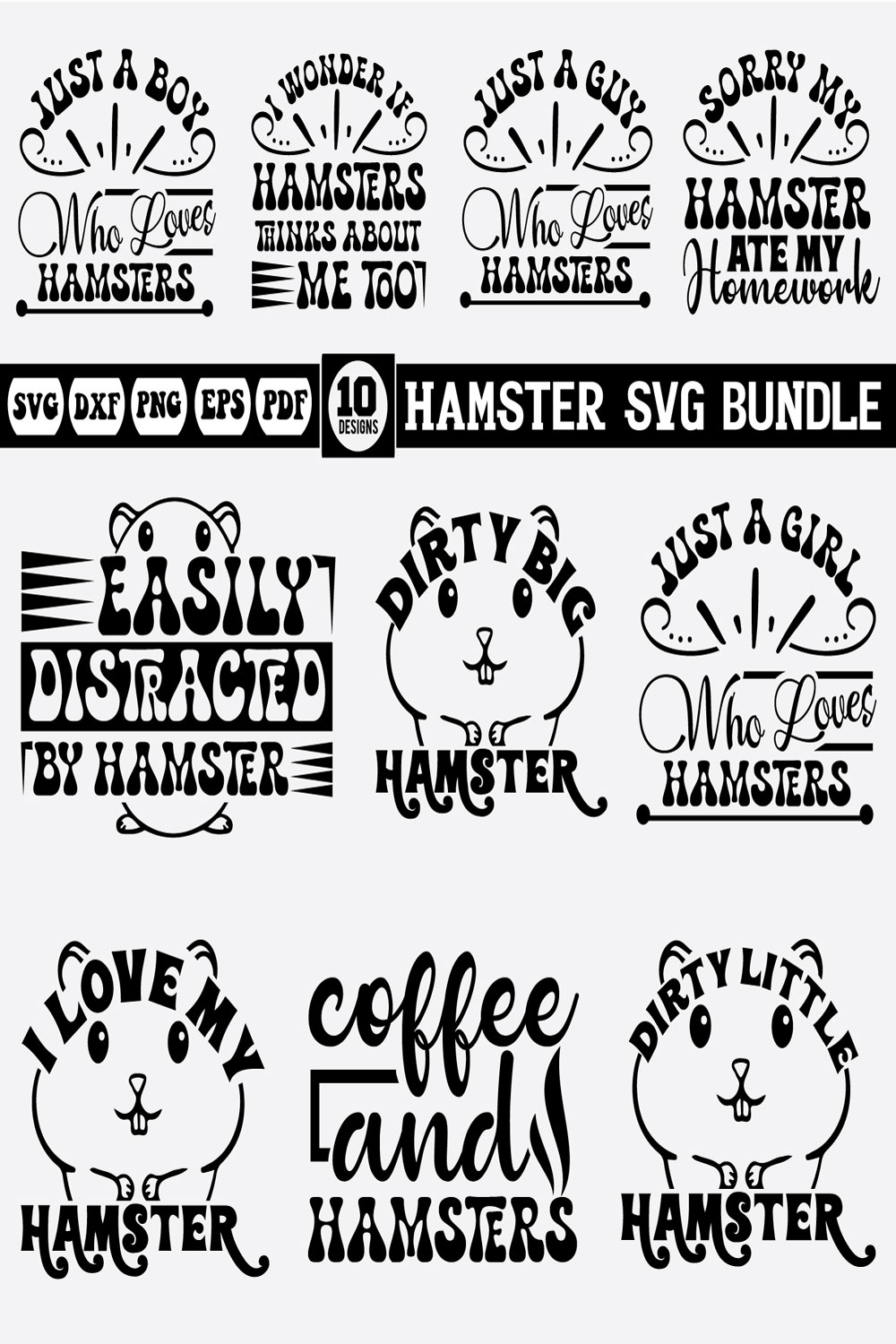 Hamster Svg Bundle pinterest preview image.