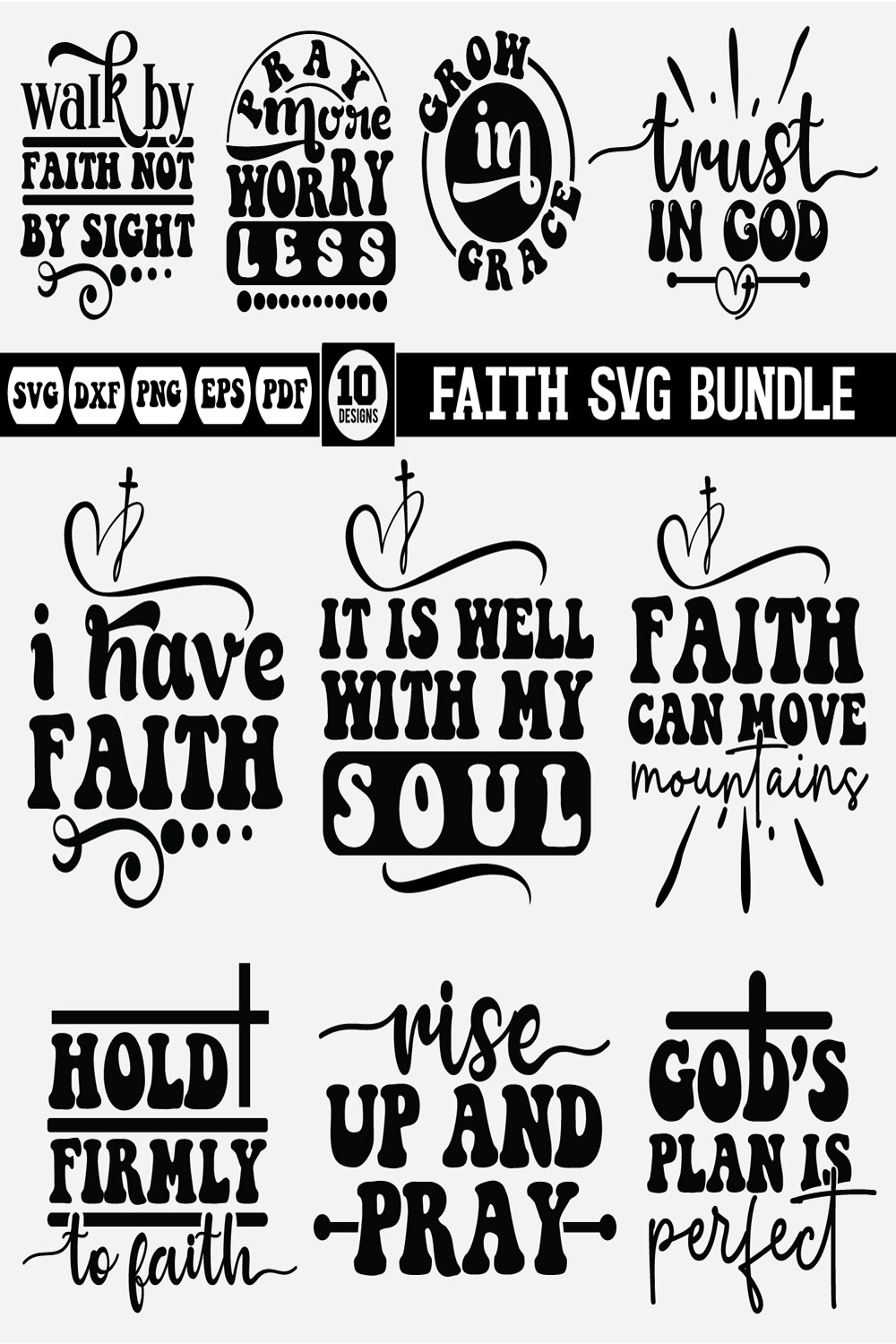 faith Svg Bundle pinterest preview image.