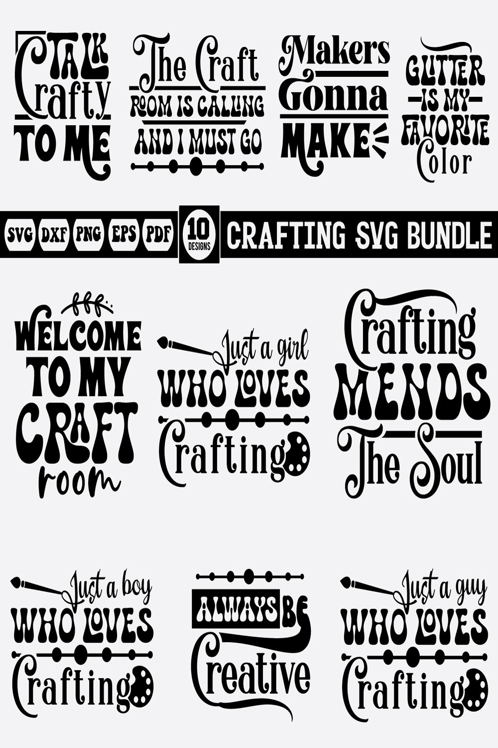 Crafting Svg Bundle pinterest preview image.