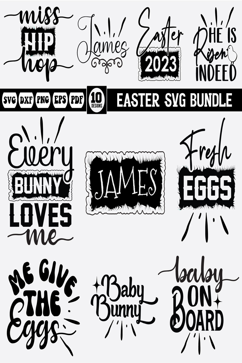 easter Svg bundle pinterest preview image.