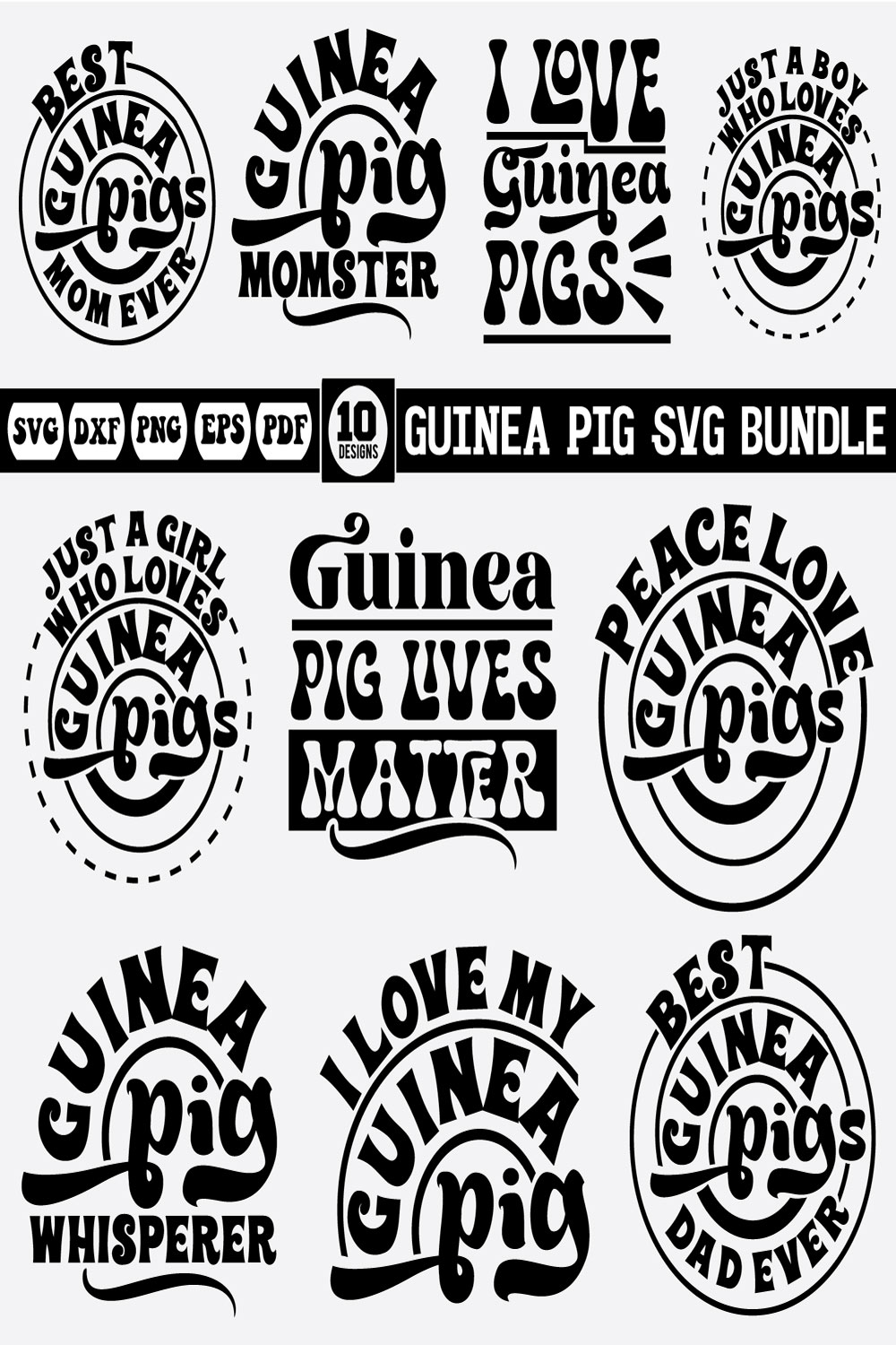 Guinea Pig Svg Bundle pinterest preview image.