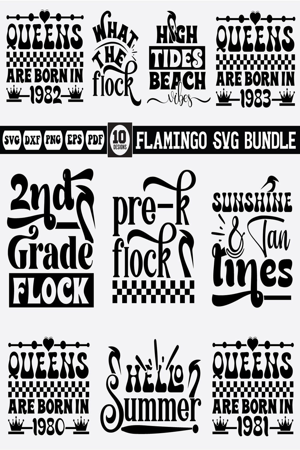 Flamingo Svg Bundle pinterest preview image.