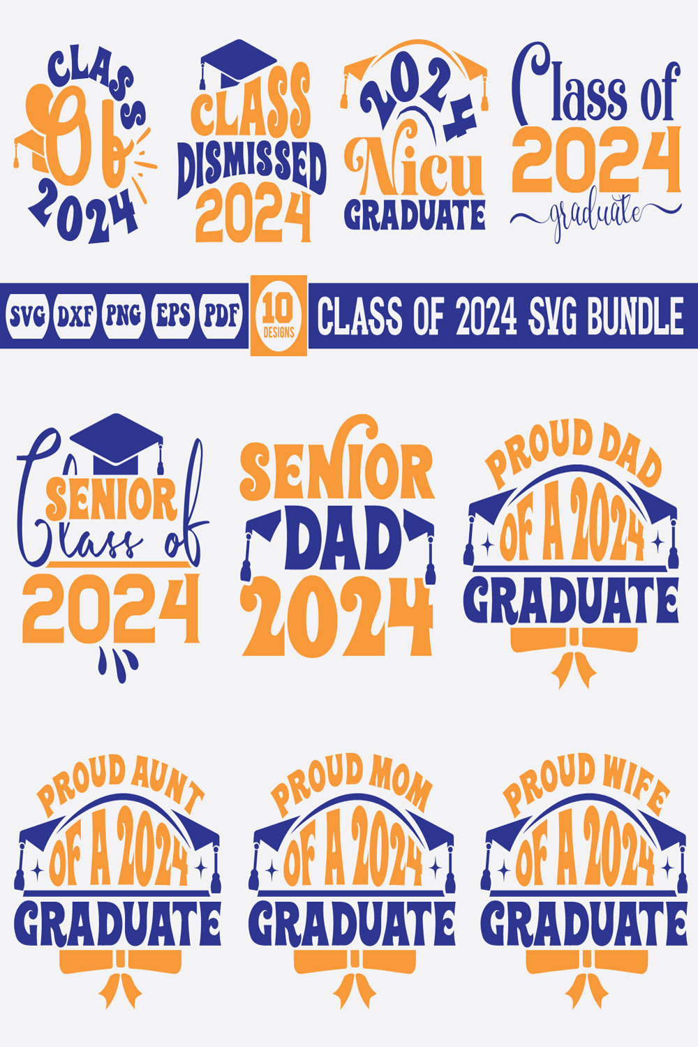 Class Of 2024 Svg Bundle pinterest preview image.