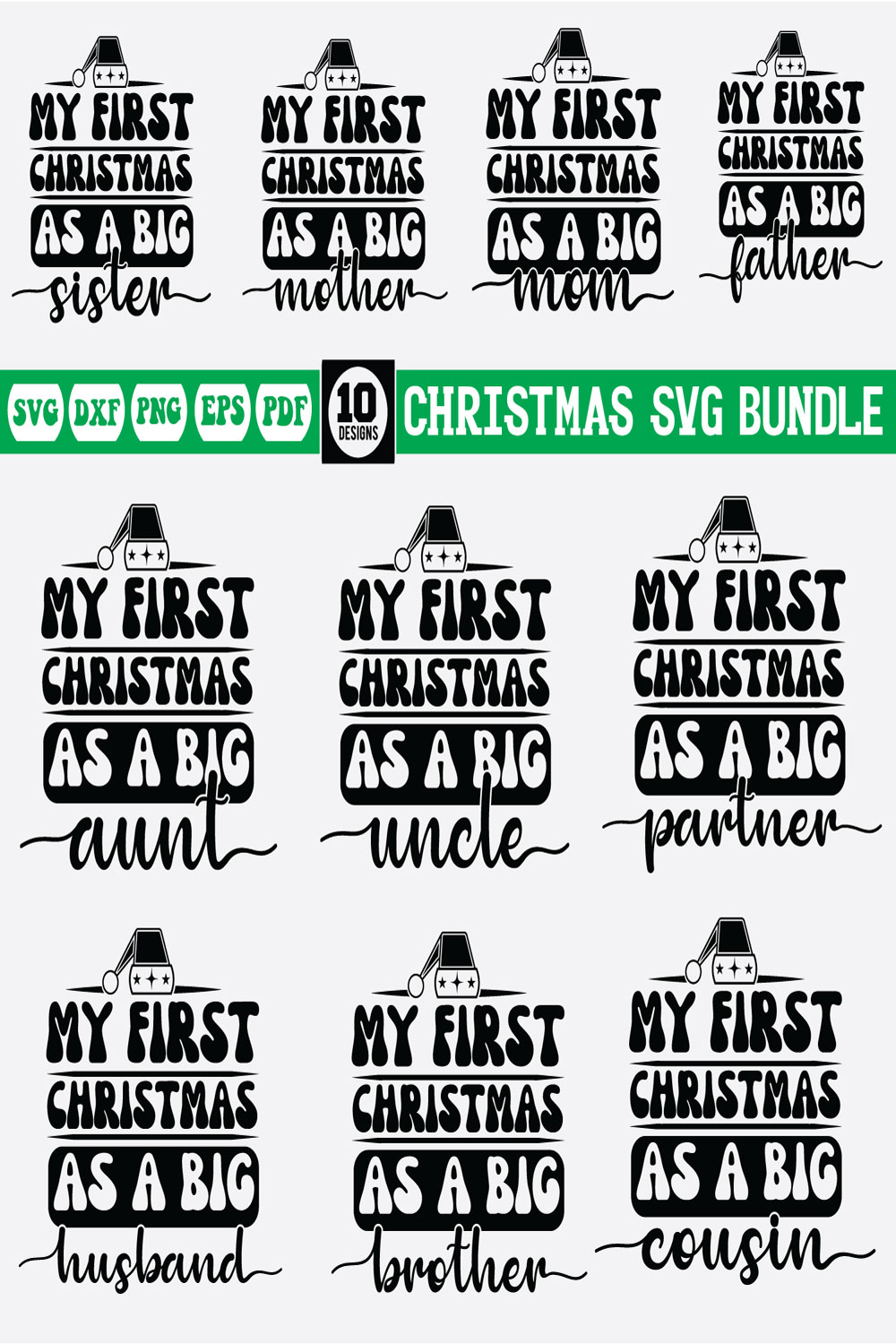 christmas Svg design bundle pinterest preview image.