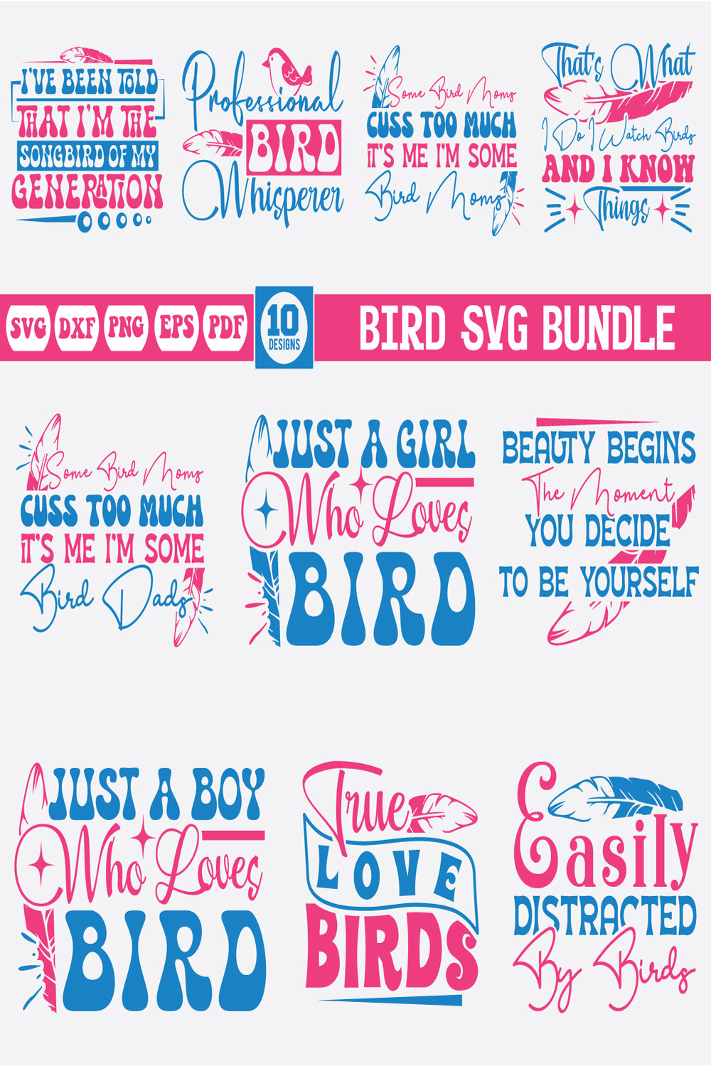 bird svg bundle pinterest preview image.