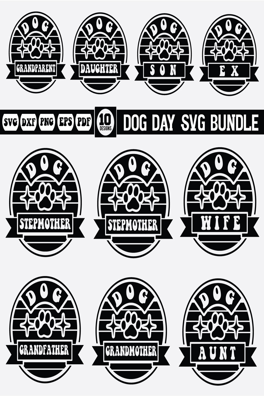 Dog day Svg Bunde vol-1 pinterest preview image.